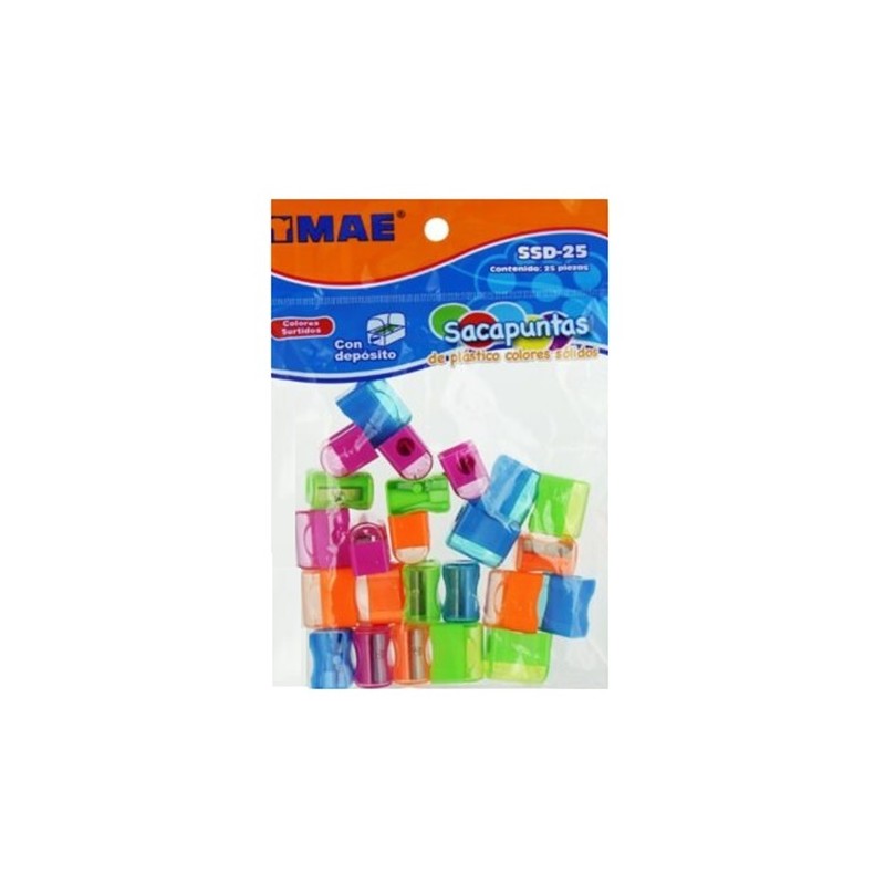 SACAPUNTAS SENCILLO C/DEPOSITO 25PZS-MAE-SACAPUNTAS MANUAL