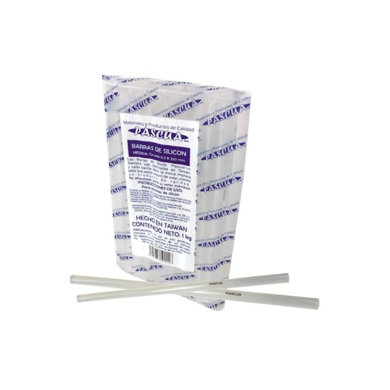 SILICON EN BARRA DELGADO TRANSPARENTE 1KG-PASCUA-SILICON