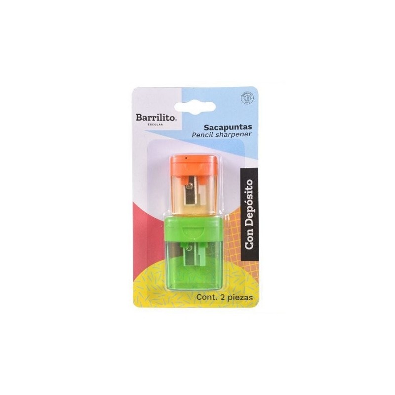 SACAPUNTAS TRANSP C/DEPOSITO 2PZ-BARRILITO-SACAPUNTAS MANUAL
