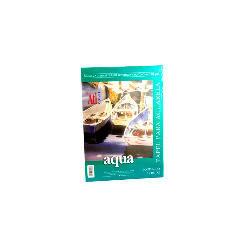 BLOCK AQUA #2 160GR 24.5X34.5CM 15H -RODIN-BLOCK O CUADERNOS