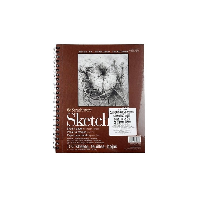 BLOCK PARA SKETCH 455 22.9X30.5CM 100H-STRATHMORE-BLOCK DE ARTE