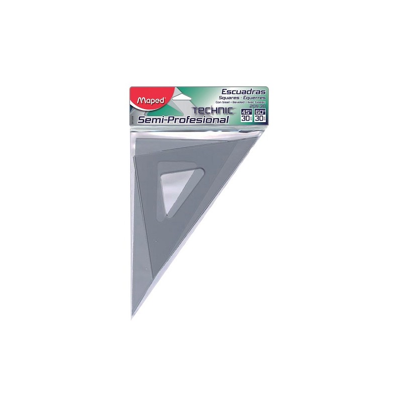 ESCUADRA CON BISEL SIN GRADUACION SEMI-PROFESIONAL 30CM-MAPED-ESCUADRA