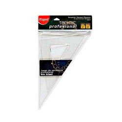 ESCUADRA PROFESIONAL  SIN BISEL TECHNIC TRANSPARENTE 32CM-MAPED-ESCUADRA