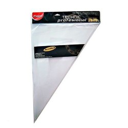 ESCUADRA PROFESIONAL SIN BISEL TECHNIC TRANSPARENTE 50CM-MAPED-ESCUADRA