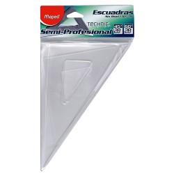 ESCUADRA PROFESIONAL SIN BISEL TECHNIC TRANSPARETE 28CM-MAPED-ESCUADRA