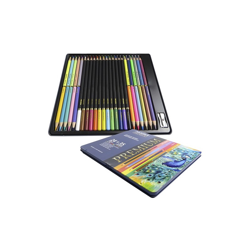 LAPICES DE COLOR PARA DIBUJO 35 COLORES 24PZ-PASCUA-LAPIZ D/COLOR PROF