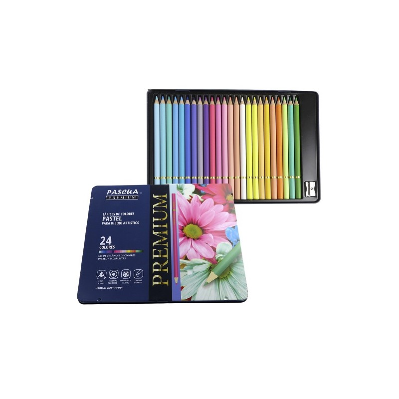 LAPICES DE COLOR PASTEL PARA DIBUJO 24PZ-PASCUA-LAPIZ D/COLOR PROF