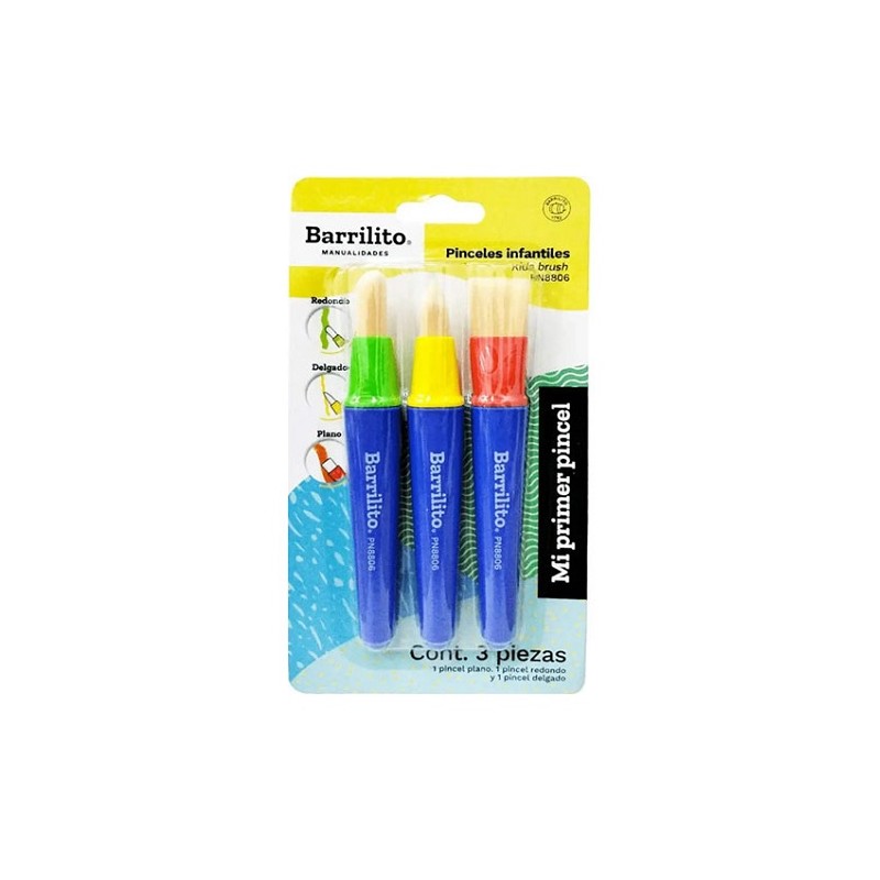 MI PRIMER PINCEL 3PZ-BARRILITO-PINCEL
