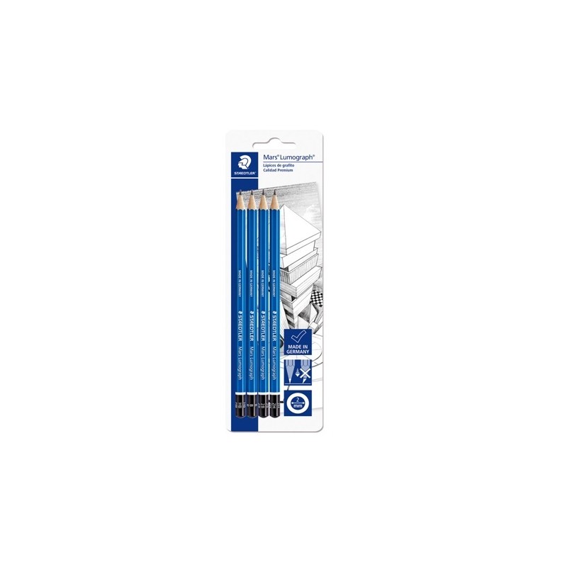 LAPIZ LUMOGRAPH PARA DIBUJO  HB  4PZ-STAEDTLER-LAPIZ GRAFITO/DIBUJO