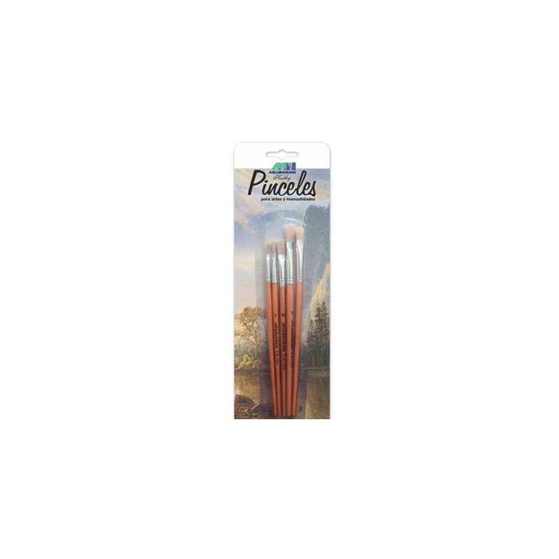 PINCEL CERDA BLANCA SURTIDO 5PZ-MECANORMA-PINCEL