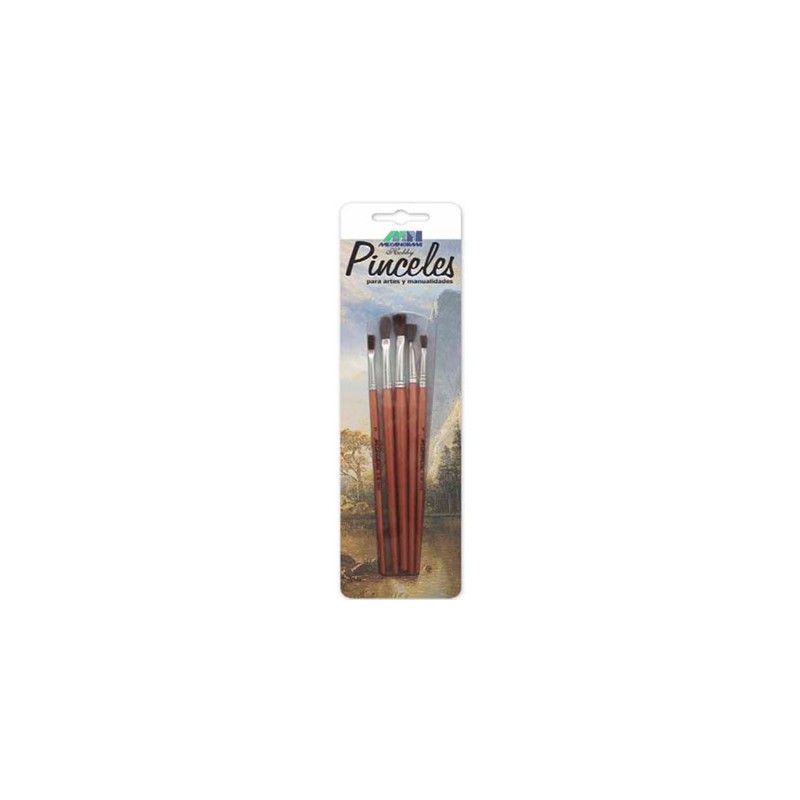 PINCEL PELO DE PONY SURTIDO 5PZ ( NO.1,3,5,7 Y 10)-MECANORMA-PINCEL