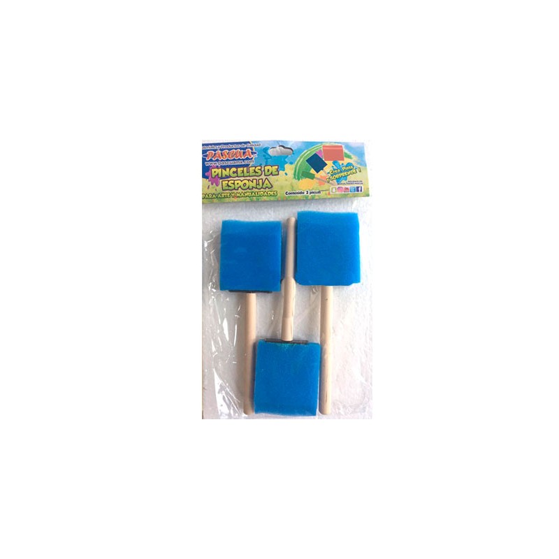 PINCEL DE ESPONJA PLANO 3PZ-PASCUA-PINCEL